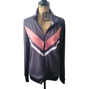 Medium Zelos gray & pink athletic track jacket, excellent condition